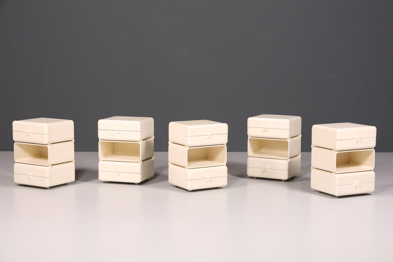 Rare Mid-Century Chest of Drawers, Space Age Modular Nightstand Design, French Vintage Chest of Drawers, 3 out of 5