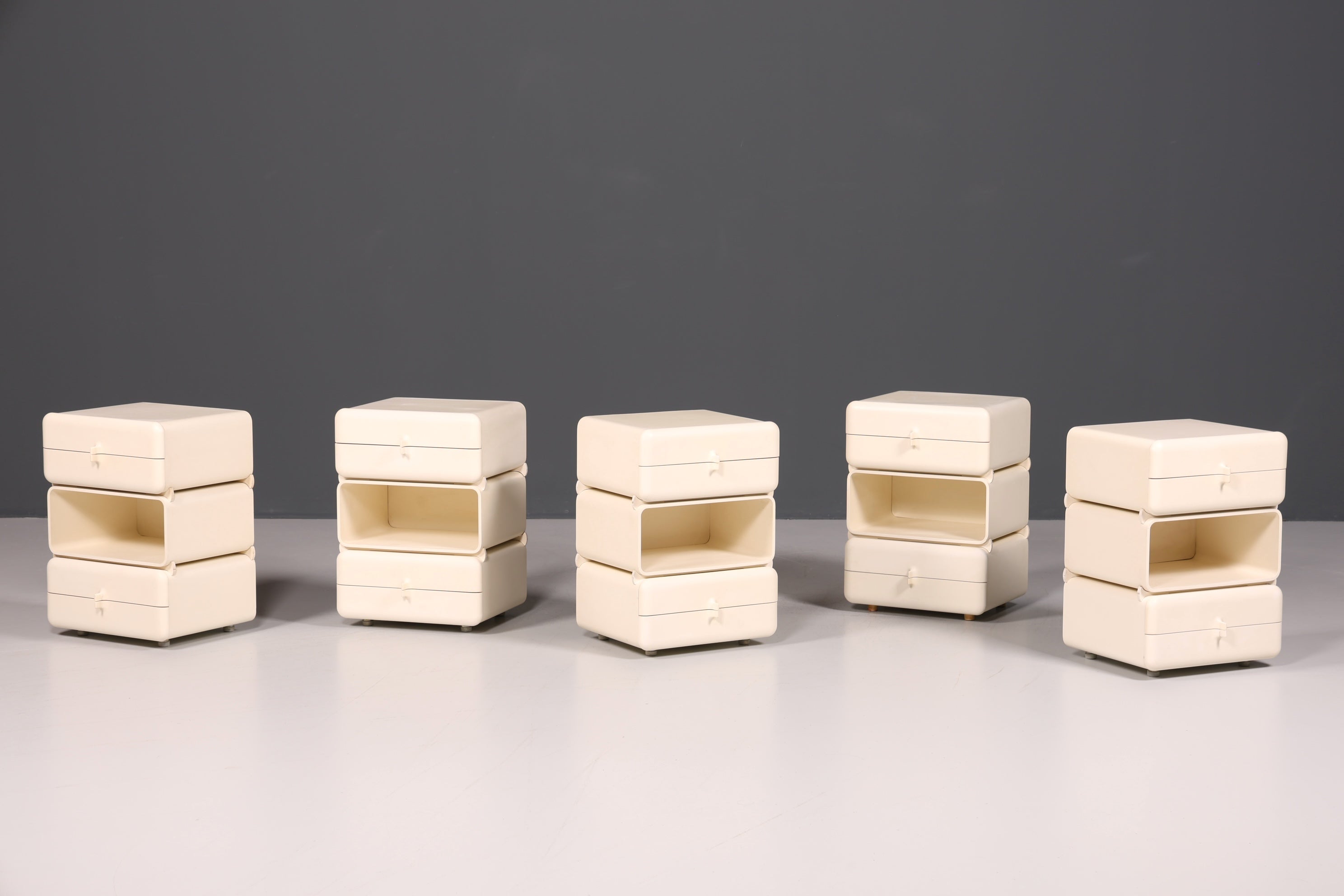 Rare Mid-Century Chest of Drawers, Space Age Modular Nightstand Design, French Vintage Chest of Drawers, 3 out of 5