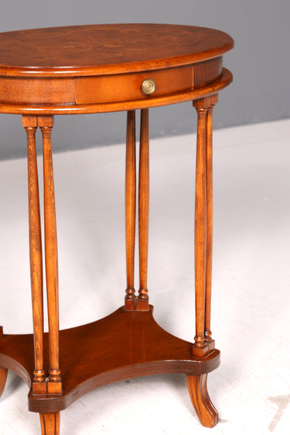Wunderschöner Italienischer Sorrento Beistelltisch Étagère 1940er Nussbaum Wurzelholz Intarsien Antik Vintage Telefontisch