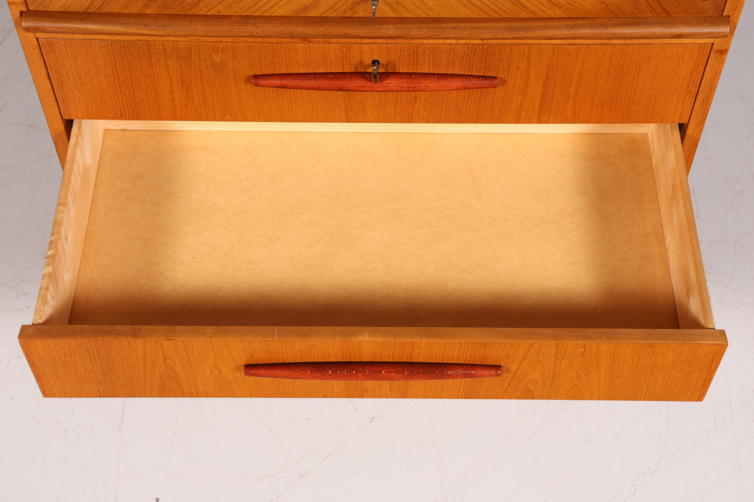 Schlichter Mid Century Rollladen Sekretär von Bröderna Gustafssons Büro Schrank Schreibkommode 60s Schreibmöbel