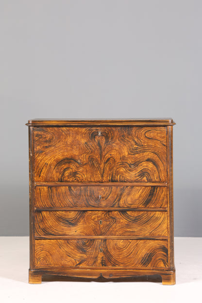 Stilvoller Biedermeier Sekretär Vertiko Antik Kommode Louis Philippe Schreibkommode