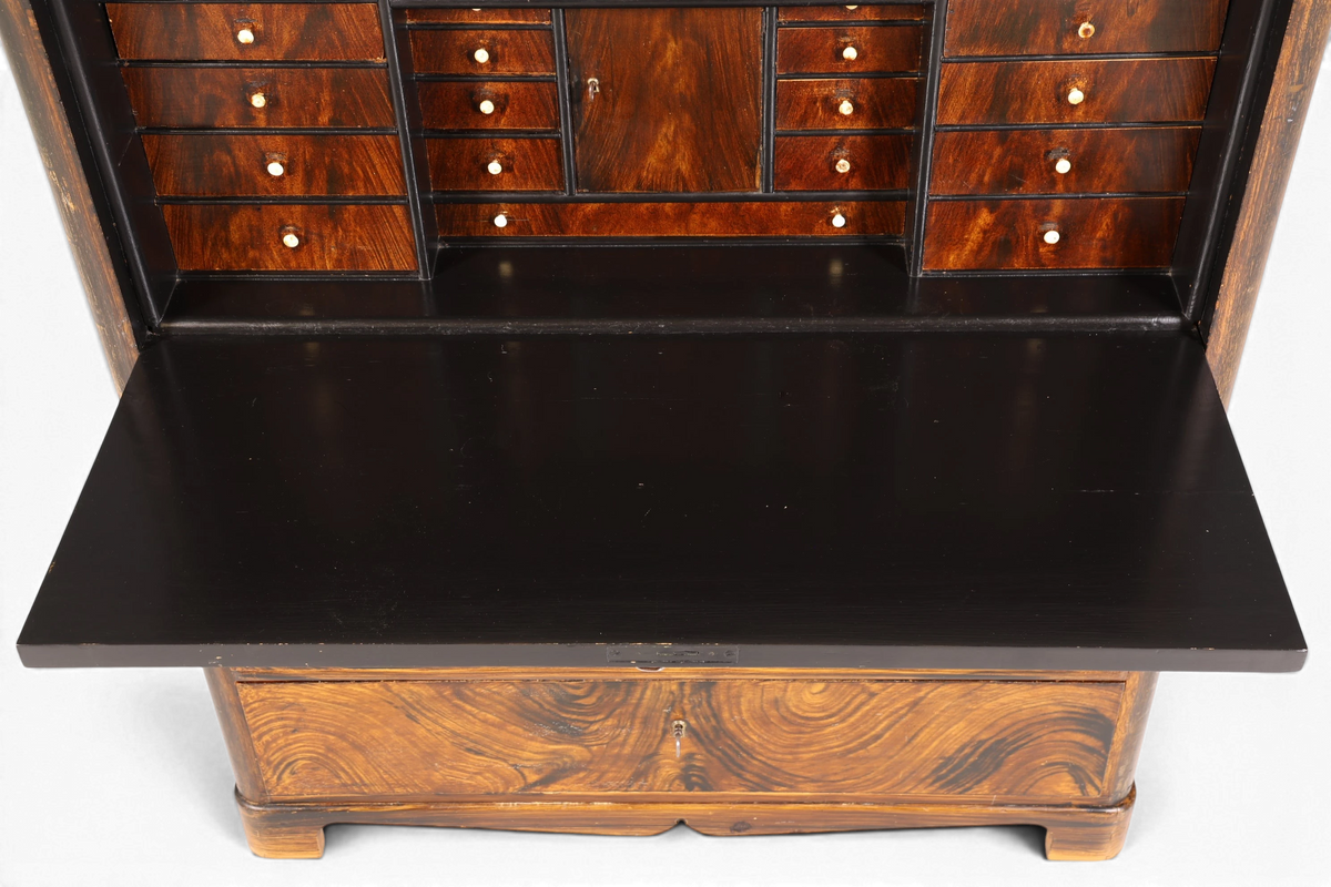 Stilvoller Biedermeier Sekretär Vertiko Antik Kommode Louis Philippe Schreibkommode