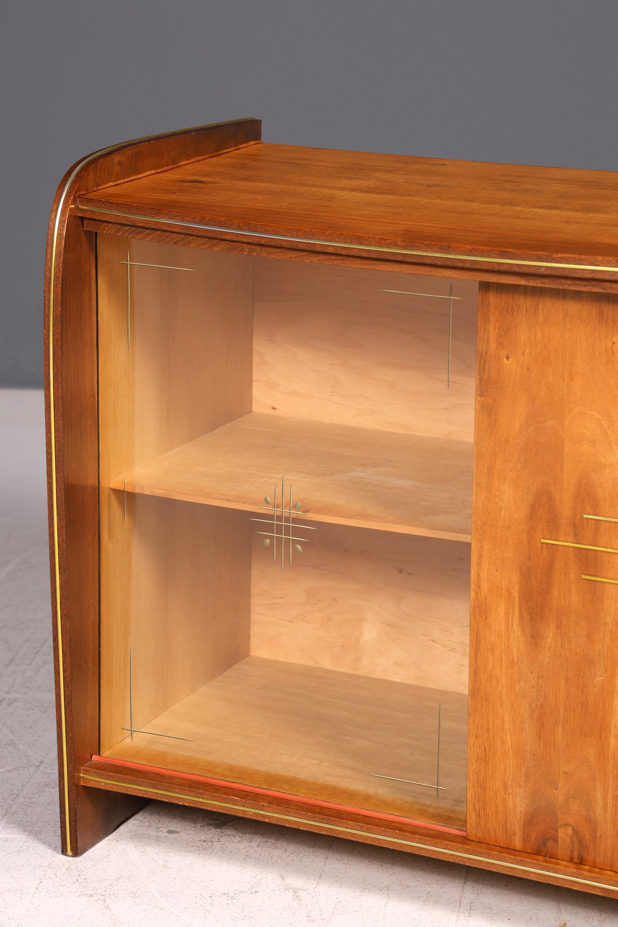 Wunderschöne Mid Century Vitrine Retro Barschrank Vintage Bar Schrank Sideboard Echt Holz 60er
