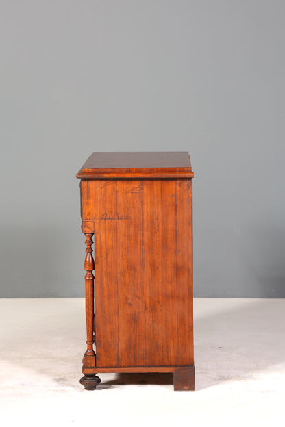 Stilvolle Gründerzeit Kommode Louis Philippe Nussbaum Schubladen Kommode Sideboard um 1880