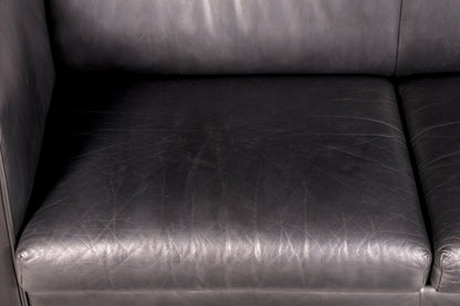 Wunderschönes Original De Sede DS-32 c Sofa Schwarz Echt Leder 2-Sitzer 90er Designer Ledersofa Couch Loungesofa Vintage
