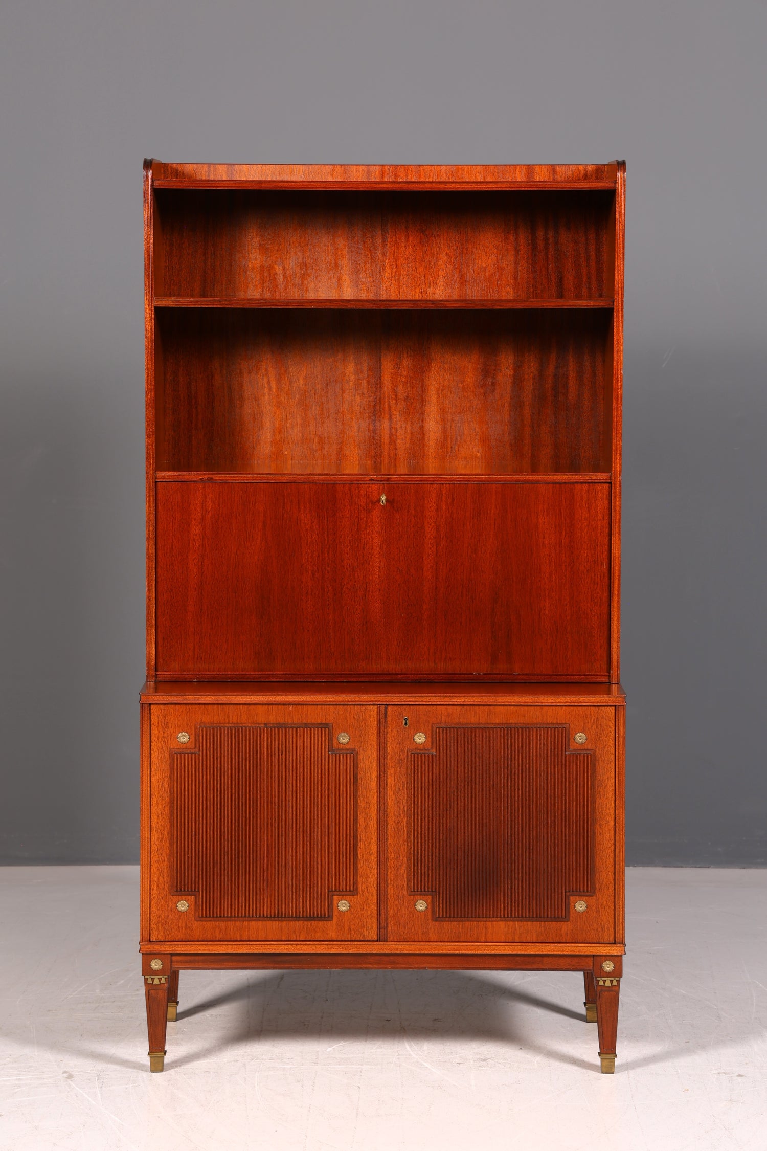 Wunderschöner Sekretär im Gustavianischen Stil Regal Bücherregal Schrank Highboard Vintage Echt Holz Antik