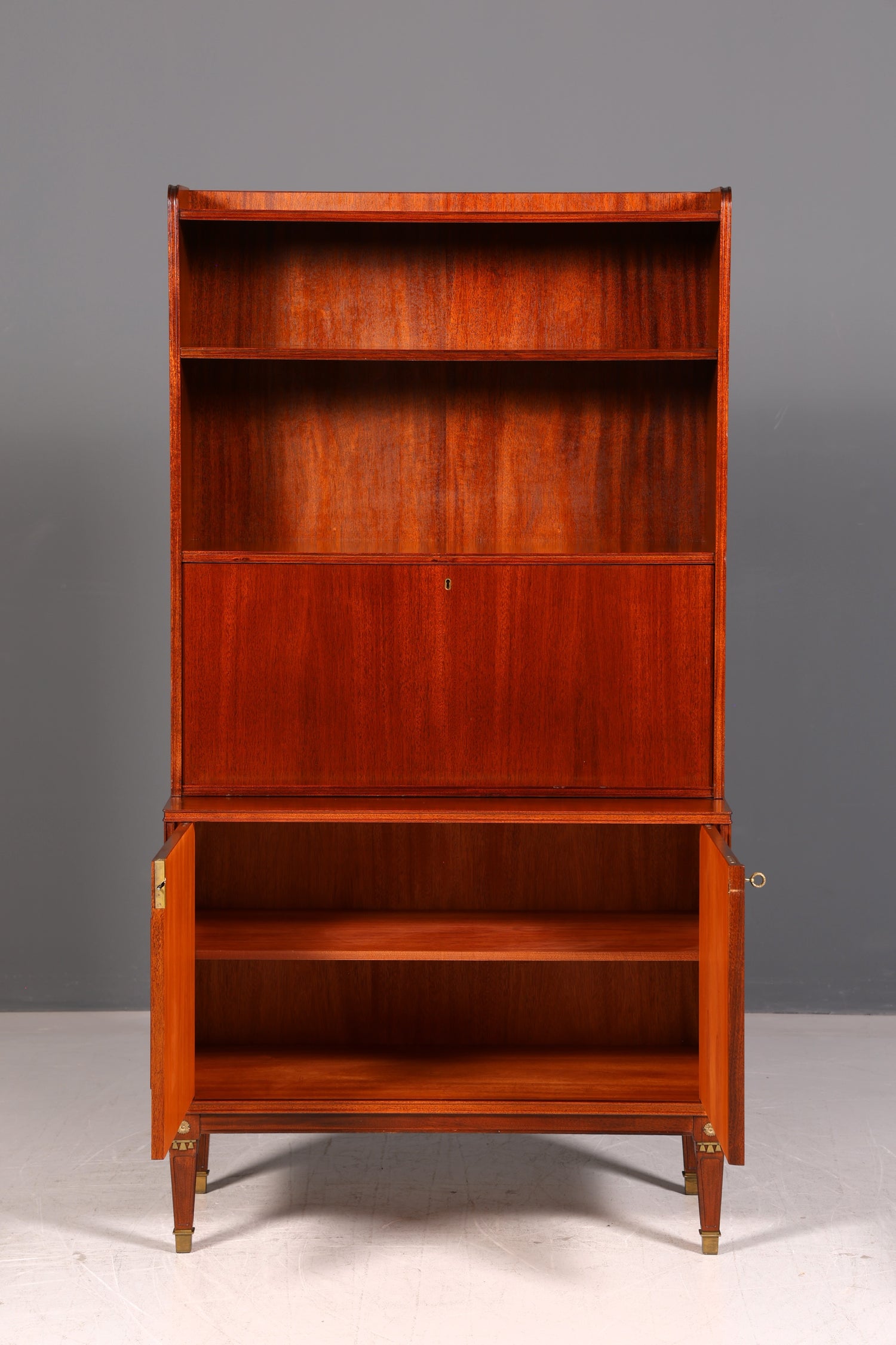 Wunderschöner Sekretär im Gustavianischen Stil Regal Bücherregal Schrank Highboard Vintage Echt Holz Antik