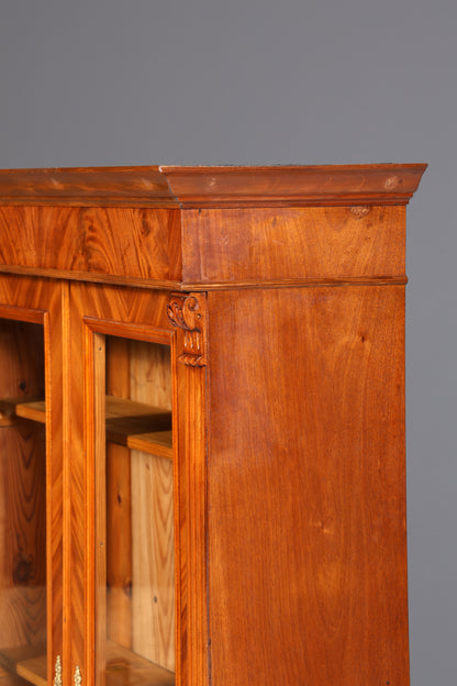 F860 Finish cm Edler Gründerzeit Vitrine um 1880 Schrank Antik Jugendstil Nussbaum Bücherregal
