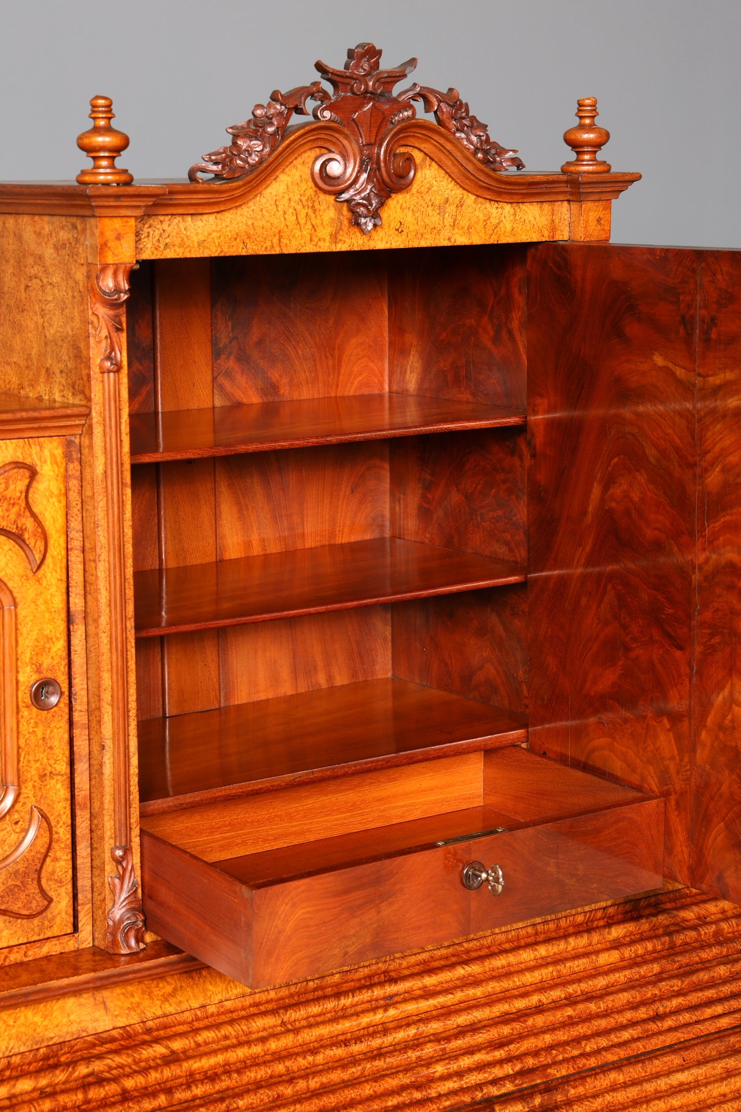 Beeindruckender Louis Philippe Sekretär Antik Rollladen Sekretär Schreibtisch Nussbaum Aufsatzsekretär