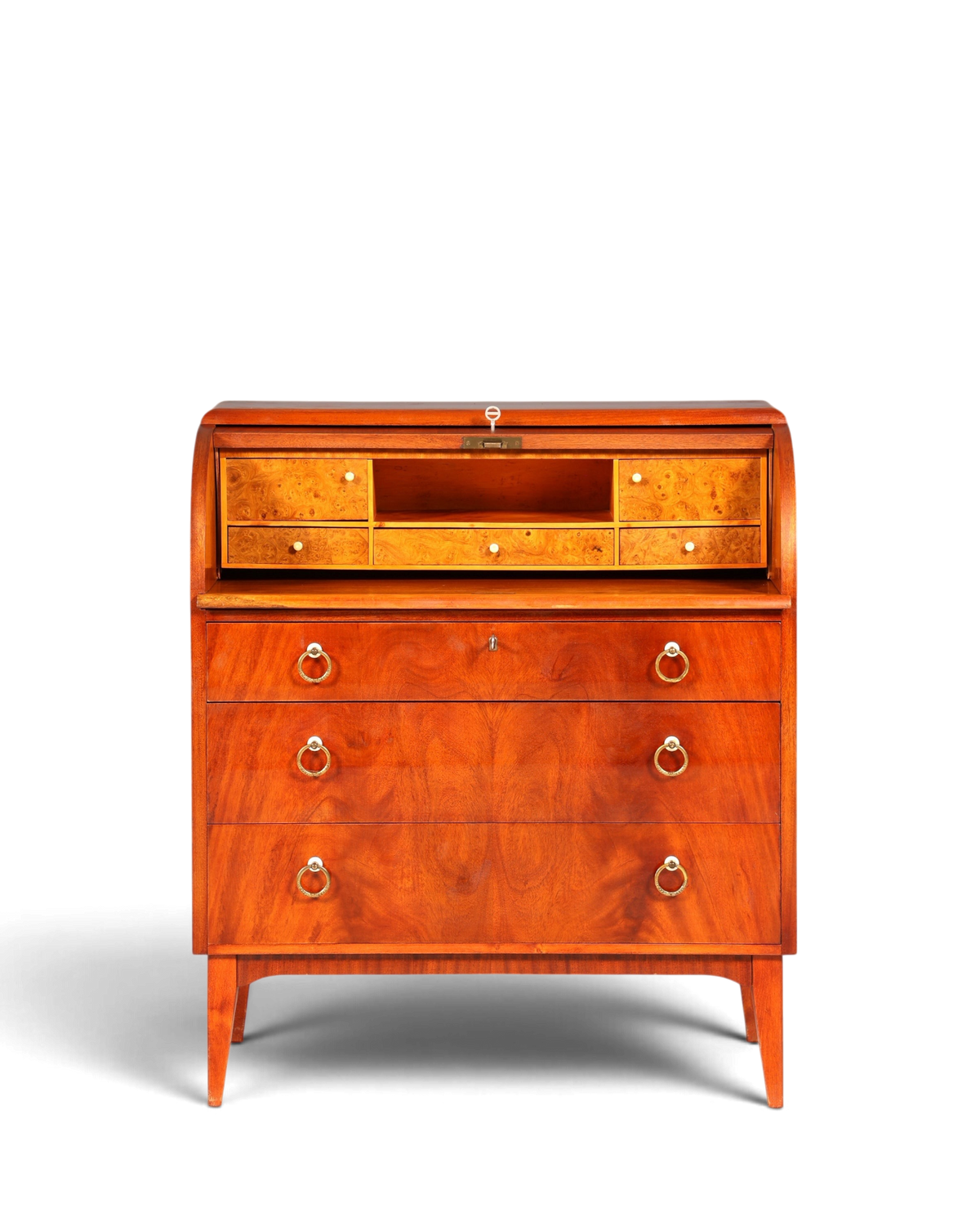 Traumhafter Mid Century Rollladen Sekretär echt Holz Büro Schrank Vintage Schreibkommode