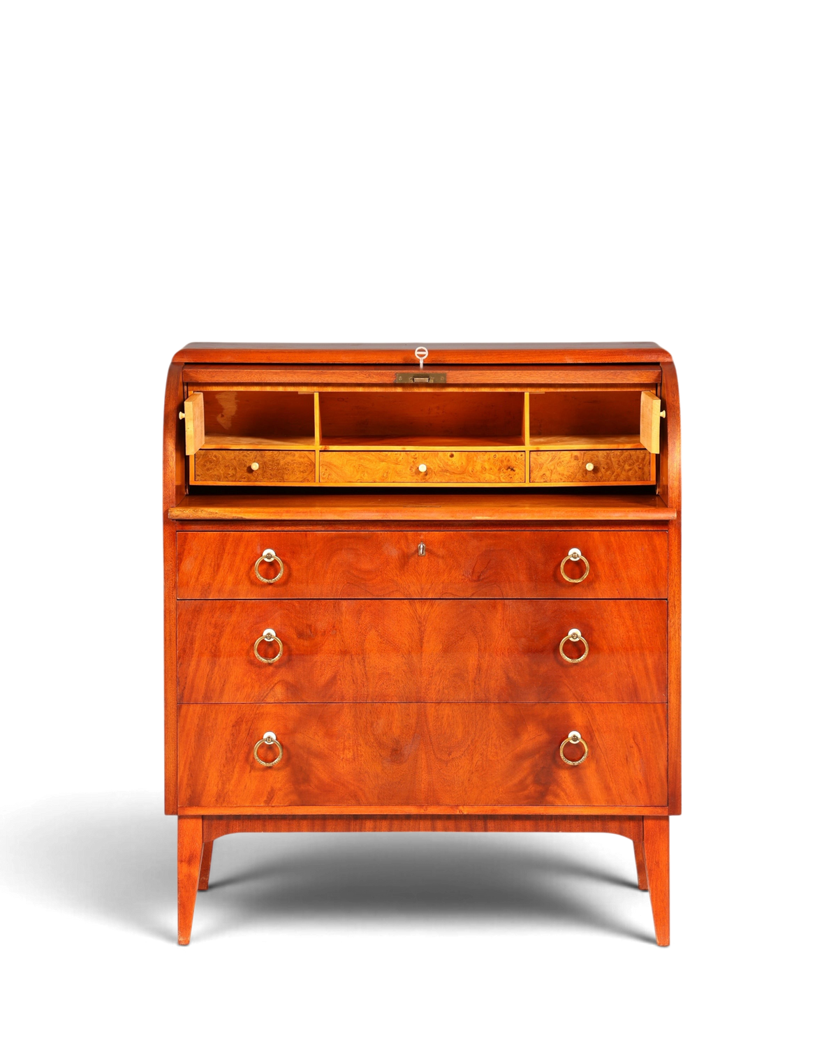 Traumhafter Mid Century Rollladen Sekretär echt Holz Büro Schrank Vintage Schreibkommode