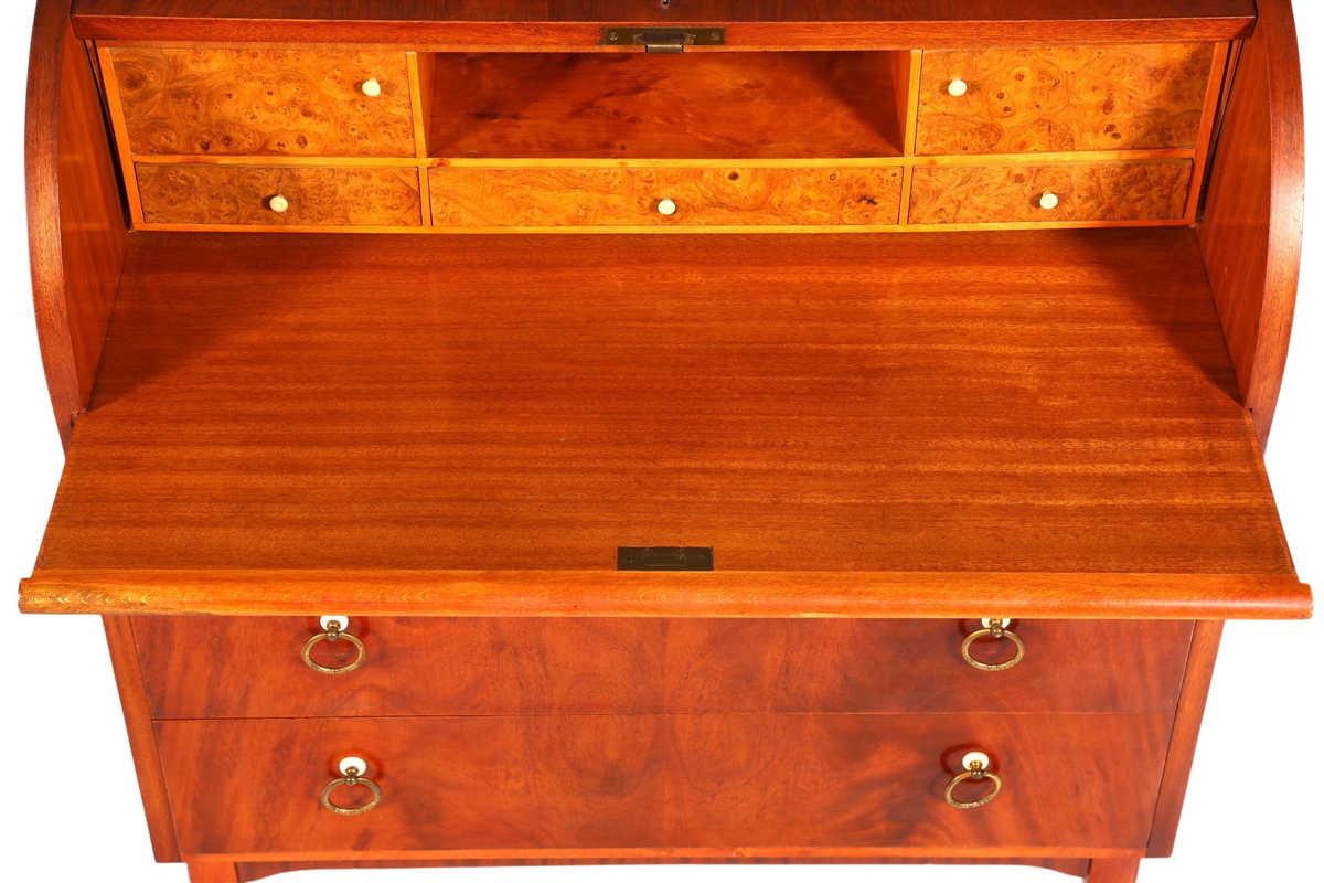 Traumhafter Mid Century Rollladen Sekretär echt Holz Büro Schrank Vintage Schreibkommode