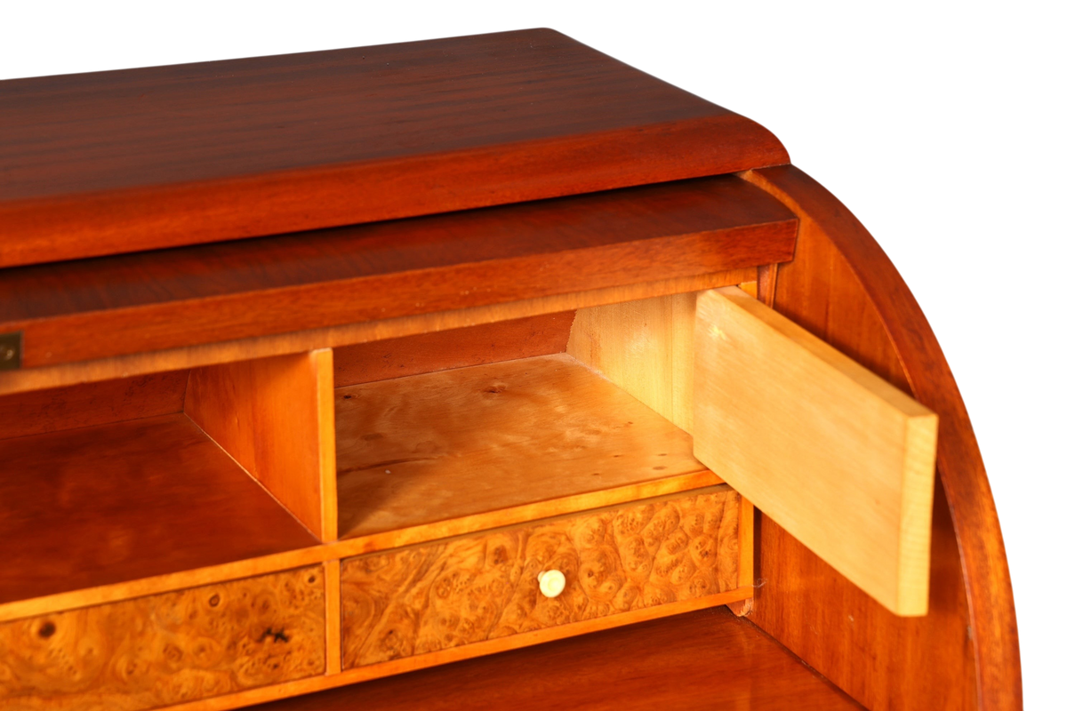 Traumhafter Mid Century Rollladen Sekretär echt Holz Büro Schrank Vintage Schreibkommode