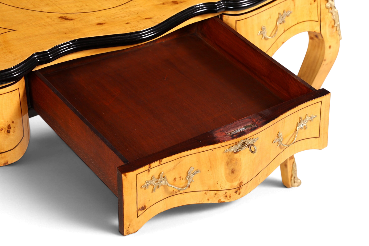 Eleganter Schreibtisch im Biedermeier Stil Bürotisch Birke Office Desk