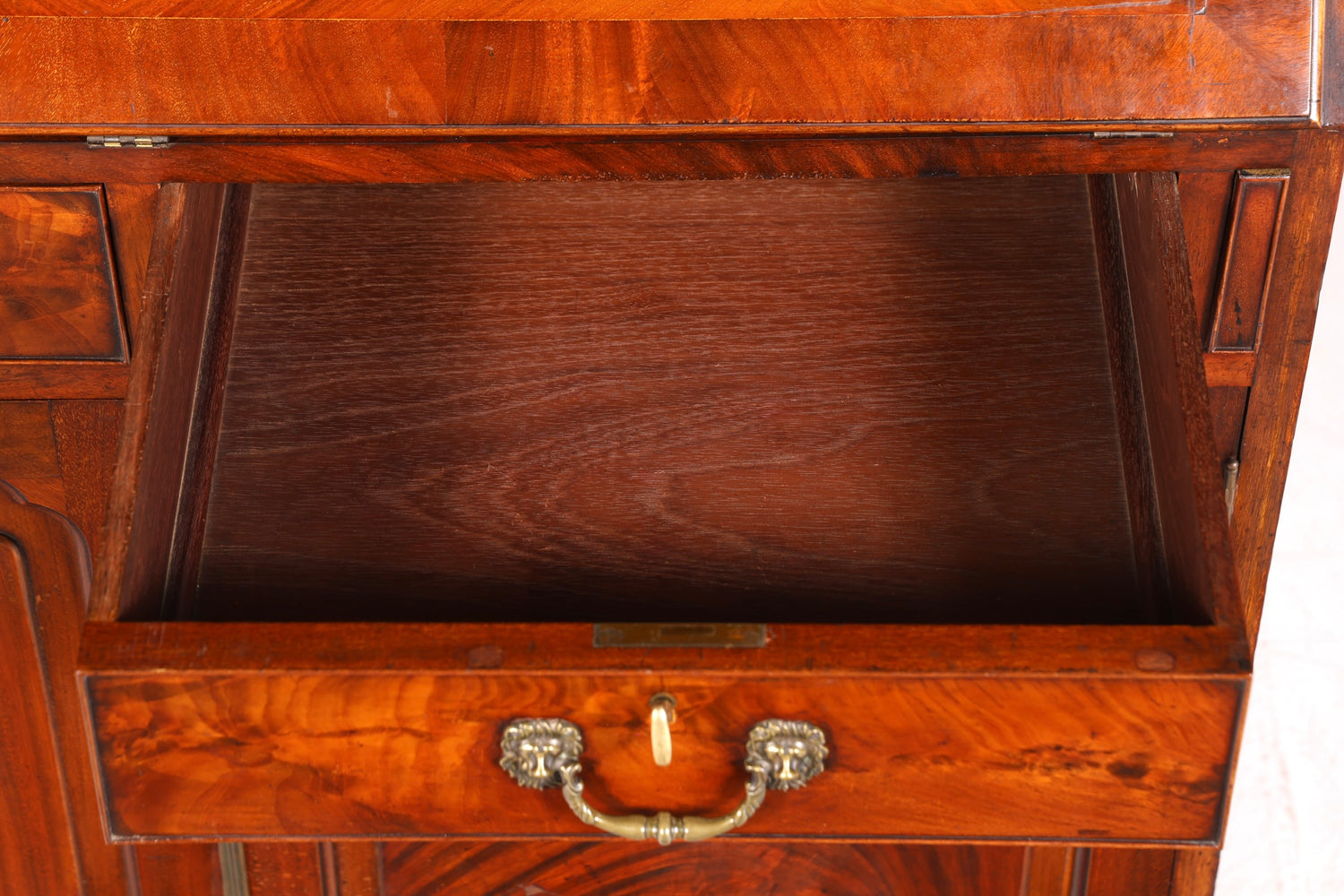 F877 Finish cm Wunderschöner Englischer Sekretär Büro Aufsatzsekretär Antik 60S Vitrinen Schrank UK