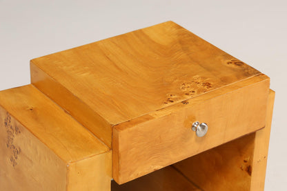 2x Wunderschöne Art Deco Stil Beistelltische Birke Ablagetisch Set Nachttische Kommode