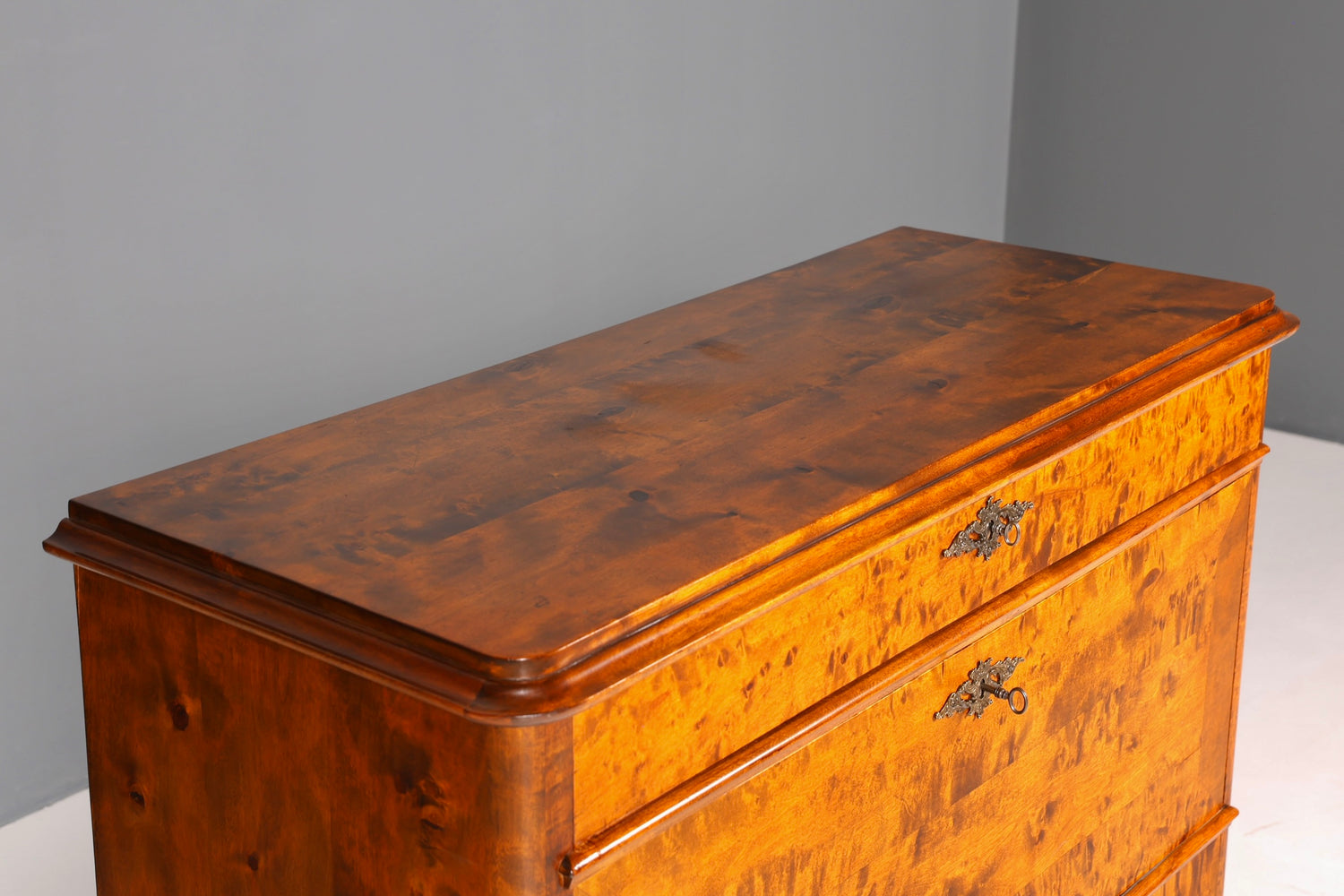 F878 Finish cm Wunderschöner Gründerzeit Sekretär Kommode Jugendstil Schubladenkommode Antik Vertiko