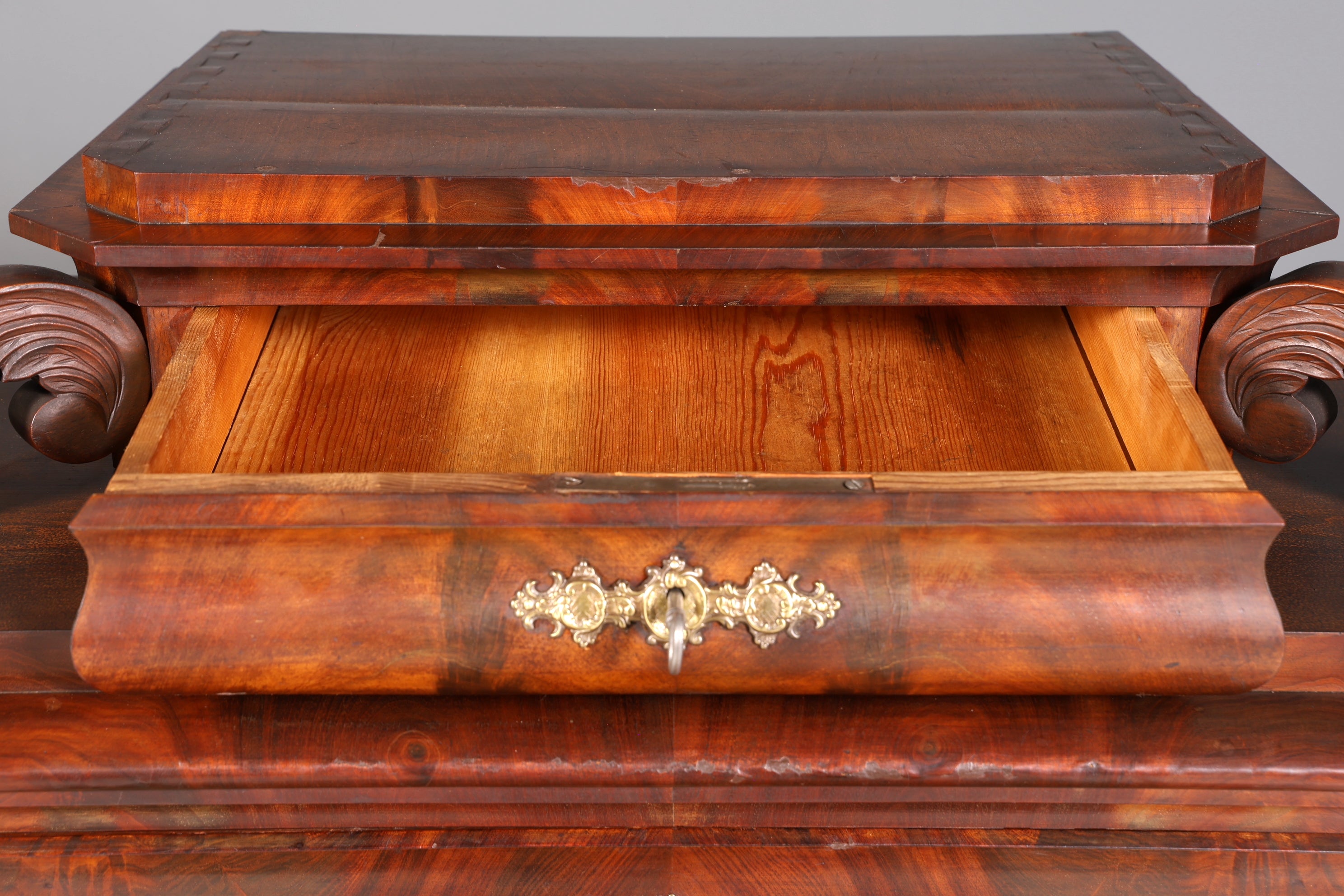 Edler Louis Philippe Sekretär Antik Biedermeier Vertiko Highboard Antik Schreibtisch Kommode