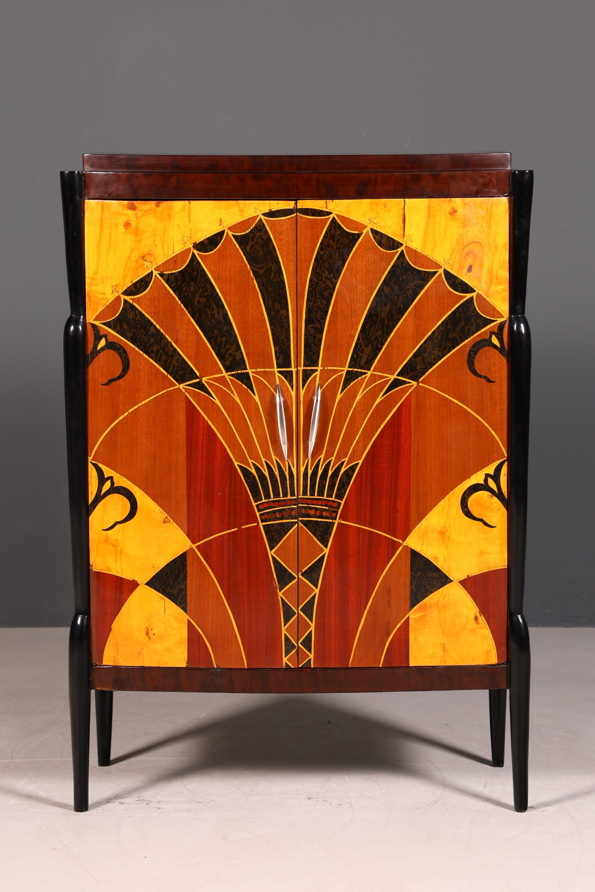 Wunderschönes Art Deco Stil Highboard Schrank Kommode Vertiko Sun Cabinet