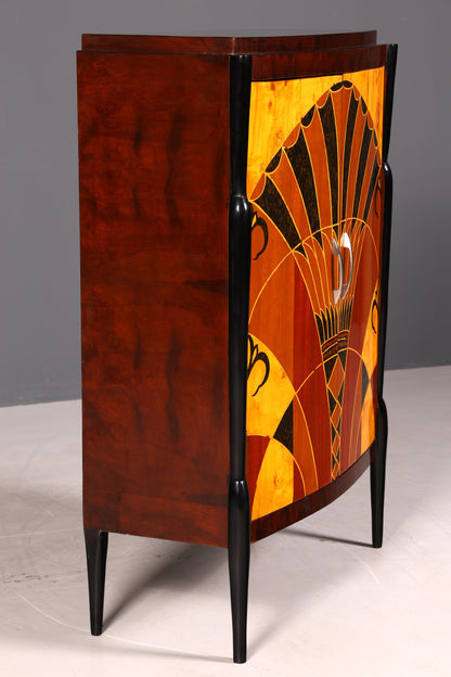 Wunderschönes Art Deco Stil Highboard Schrank Kommode Vertiko Sun Cabinet
