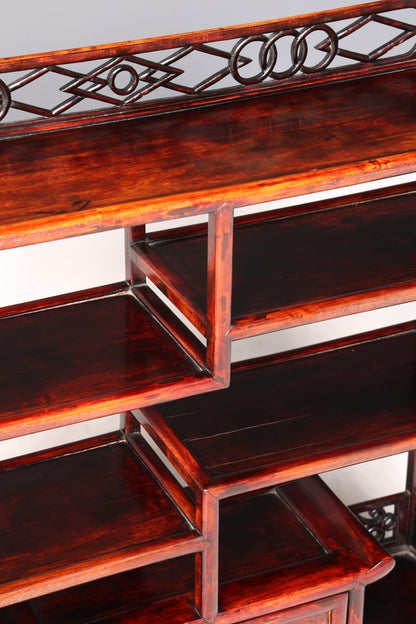 Beautifully ornate Chinese shelf, Chinese bookshelf, tiered stand, Asian bookcase