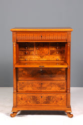 E907 Finish cm, Wunderschöner Gründerzeit Sekretär Vertiko Highboard Louis Philippe Kommode um 1880
