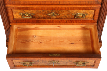 E908 Finish cm, Wunderschöne Gründerzeit Kommode Louis Philippe Nussbaum Schubladen Kommode Sideboard um 1880