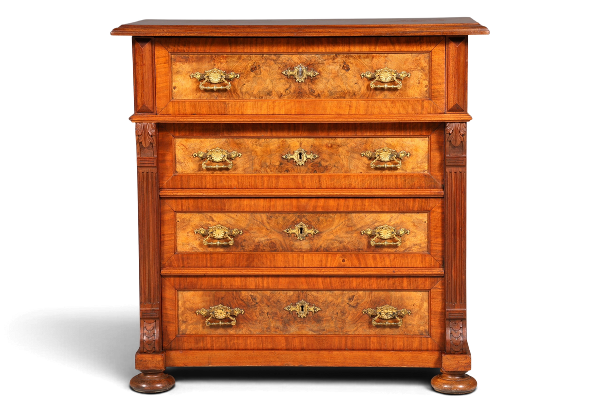 E908 Finish cm, Wunderschöne Gründerzeit Kommode Louis Philippe Nussbaum Schubladen Kommode Sideboard um 1880