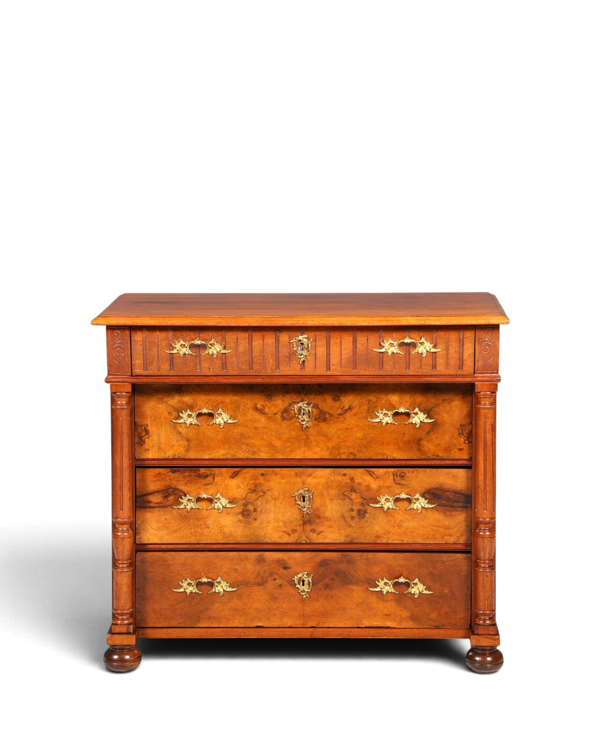 E910 Finish Wunderschöne Gründerzeit Kommode Louis Philippe Nussbaum Schubladen Kommode Sideboard um 1880