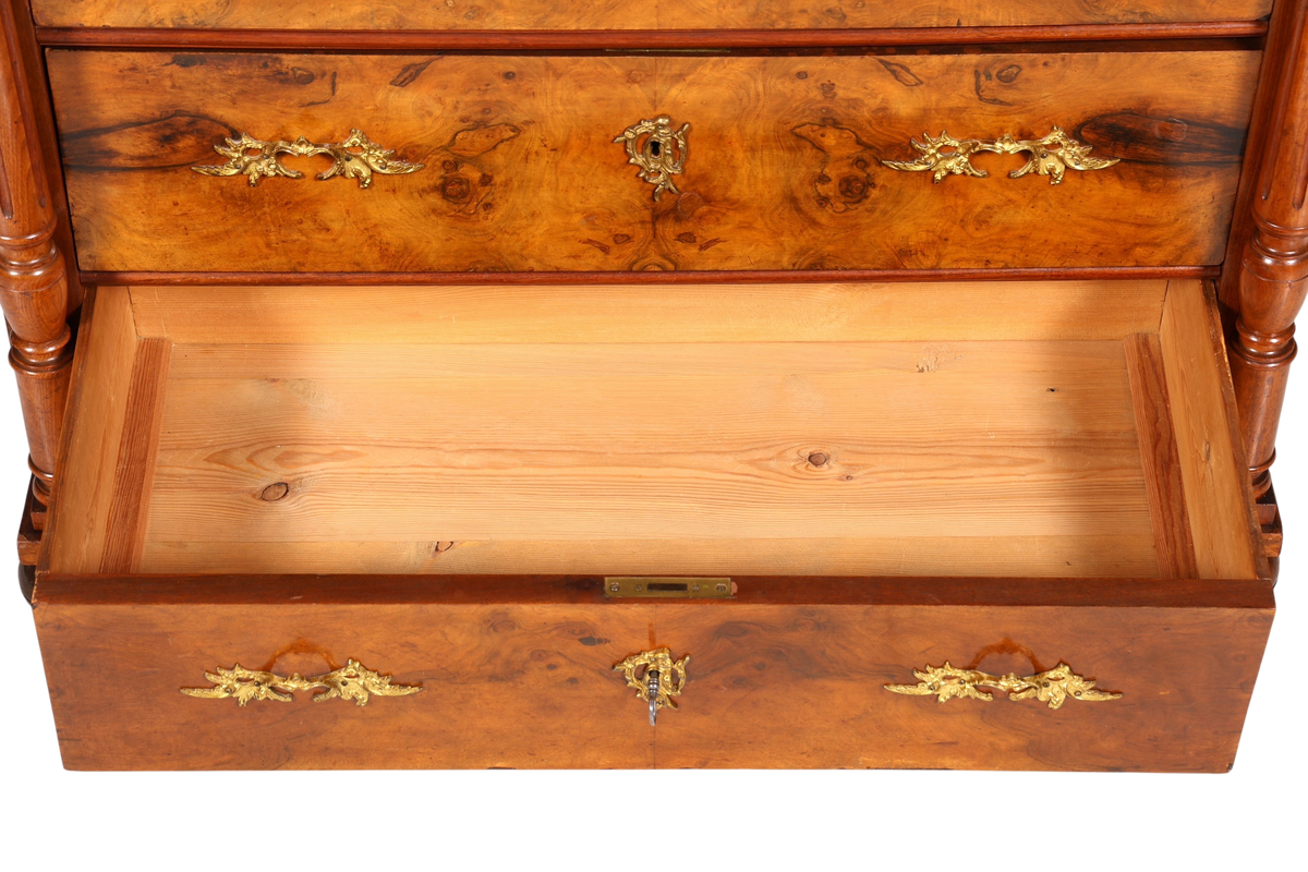 E910 Finish Wunderschöne Gründerzeit Kommode Louis Philippe Nussbaum Schubladen Kommode Sideboard um 1880