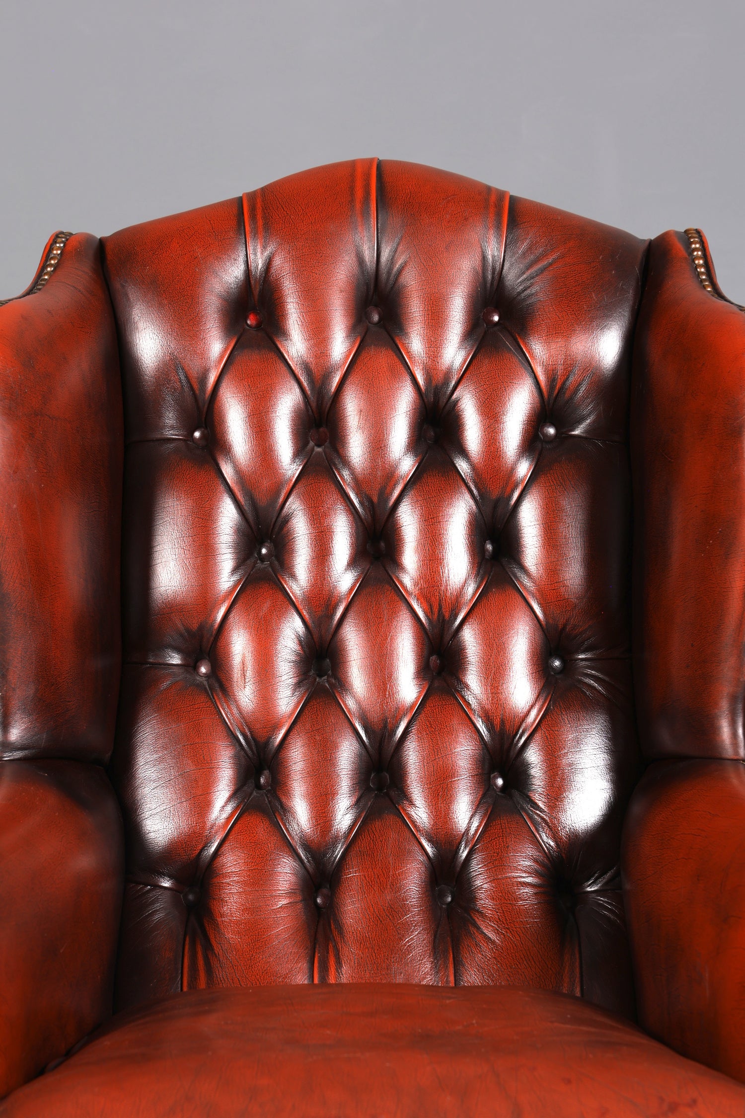 Original Chesterfield Ohrenbacken Sessel Englisch Leder Herrensessel UK Armlehnsessel