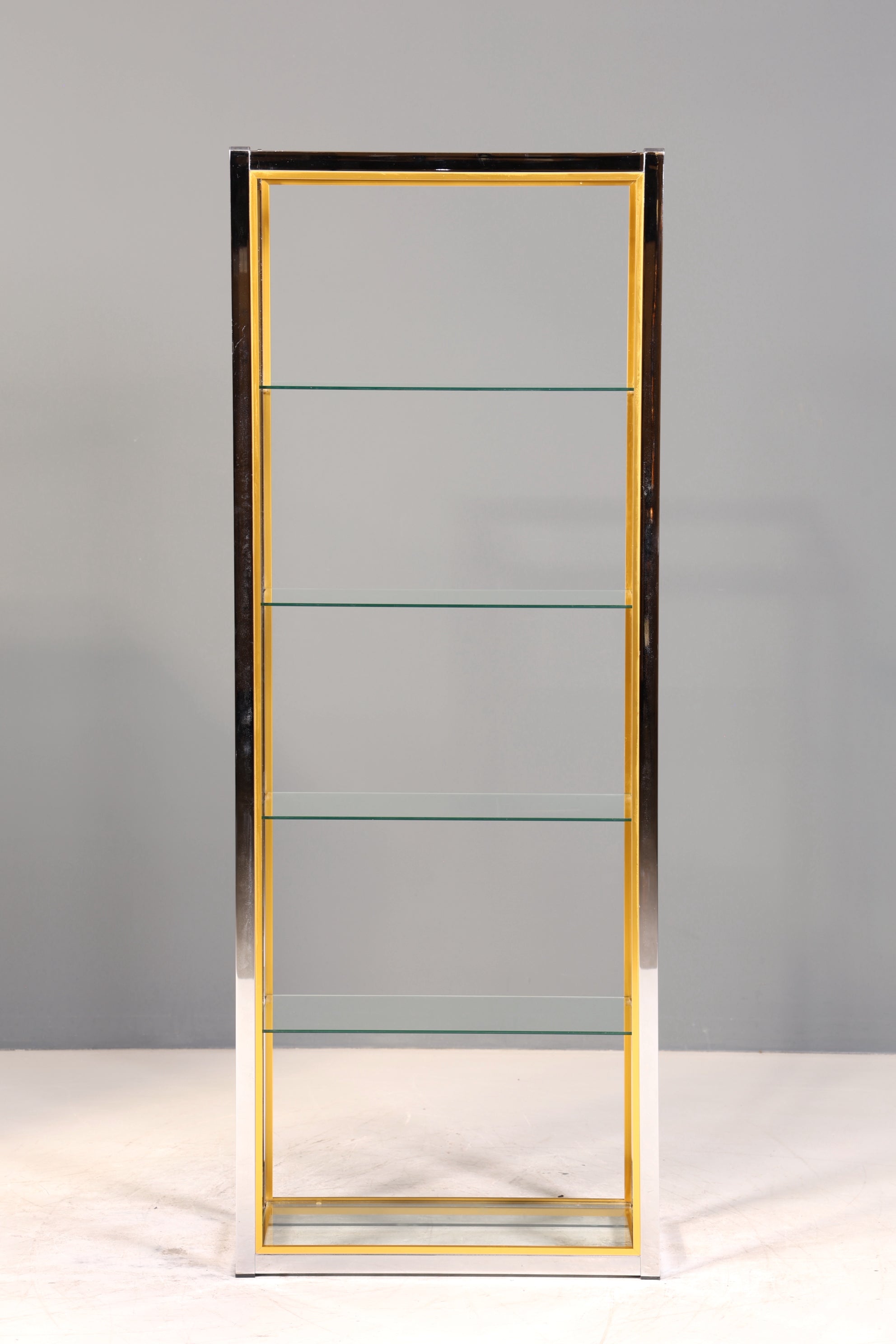 Wunderschönes Bücherregal Design by Renato Zevi Chrome Regal Mid Century Buchablage 1 von 2