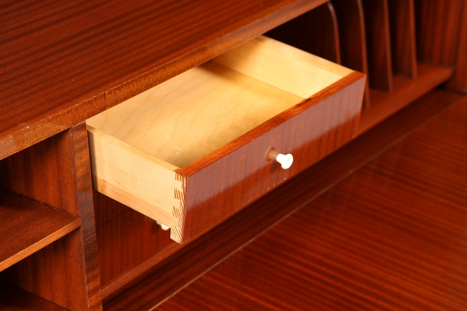 Schlichter Mid Century Schrank Sekretär Bücherregal Retro Highboard Vintage Regal 60s