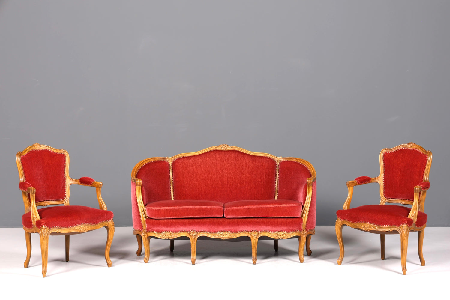 Wunderschöner Chippendale Armlehnstuhl Chippendale Stil Sekretär Stuhl Samt Stoff Sessel 2 von 2