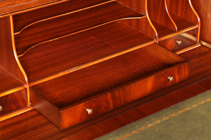 F943 Finish Stilvoller Englischer Sekretär Original Heldense Büro Aufsatzsekretär Eibe Antik 60S Vitrinen Schrank UK