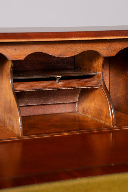 Wunderschöner Englischer Sekretär Mahagoni Schreibkommode Echt Lederauflage Schreibtisch Kommode Vintage