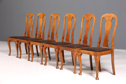 6x Wunderschöne Jugendstil Stühle um 1910 Antik Stuhl Set Chippendale Küchenstühle Esszimmer Stühle