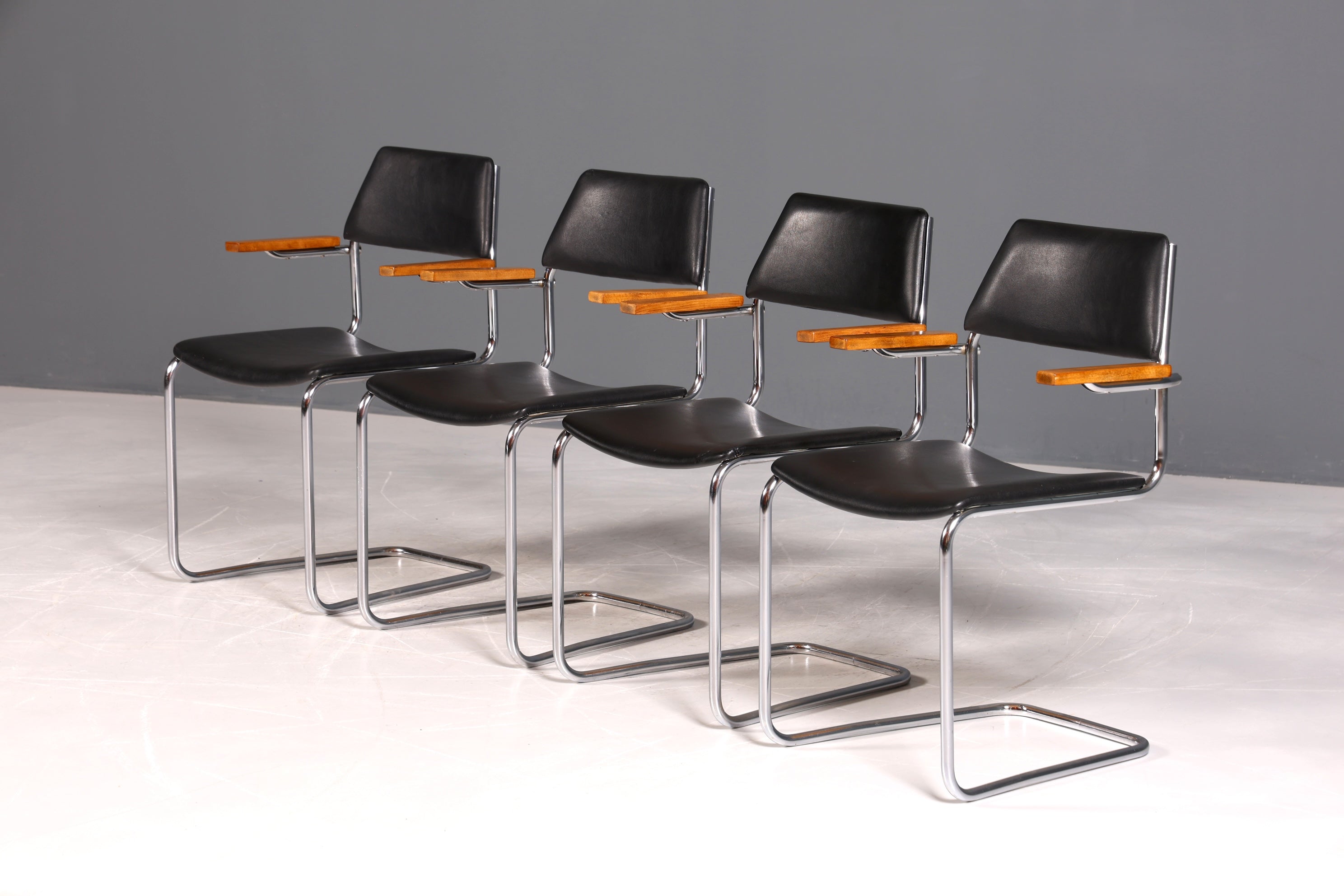 F957 Finish cm 4x Schlichte Mid Century Stühle Retro Stuhlset Danish Design Küchenstühle Esszimmer Stühle