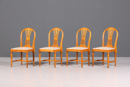 4x Dreamy chairs in Gustavian style English kitchen chairs antique style dining room chair set