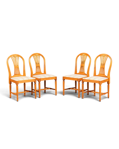 4x Traumhafte Stühle im Gustavianischem Stil Englisch Küchenstühle Antik Stil Esszimmer Stuhl Set