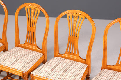 4x Dreamy chairs in Gustavian style English kitchen chairs antique style dining room chair set