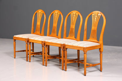 4x Dreamy chairs in Gustavian style English kitchen chairs antique style dining room chair set