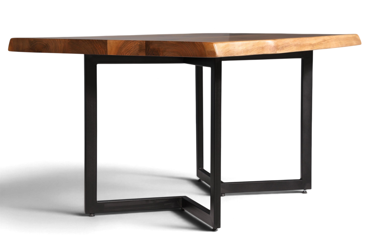 Beeindruckender Nussbaum Tisch 160cm-90cm Esszimmer Tisch Baumkanten Platte massiv Holz Küchentisch