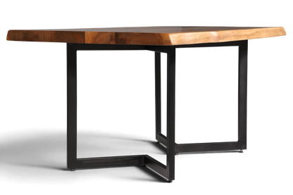 Beeindruckender Nussbaum Tisch 160cm-90cm Esszimmer Tisch Baumkanten Platte massiv Holz Küchentisch
