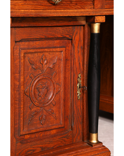 Traumhafter Gründerzeit Schreibtisch Jugendstil Bürotisch echt Holz Antik Office Desk