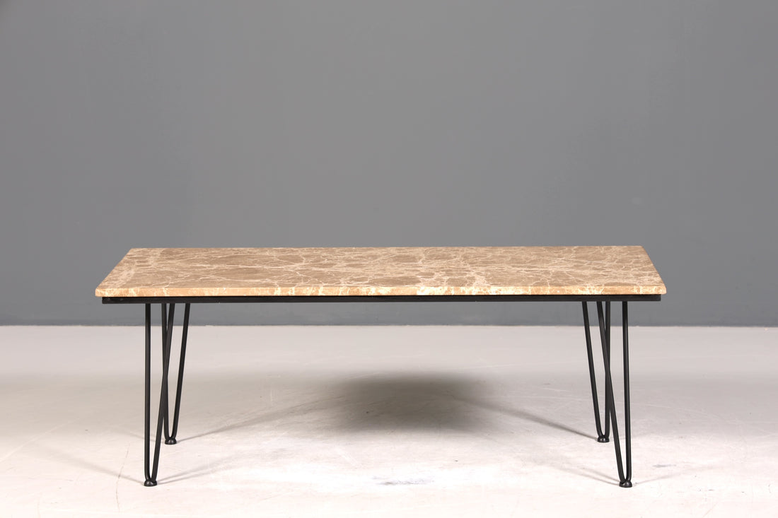Wunderschöner Couchtisch mit Marmorplatte Tisch mit Hairpin Legs Ablagetisch