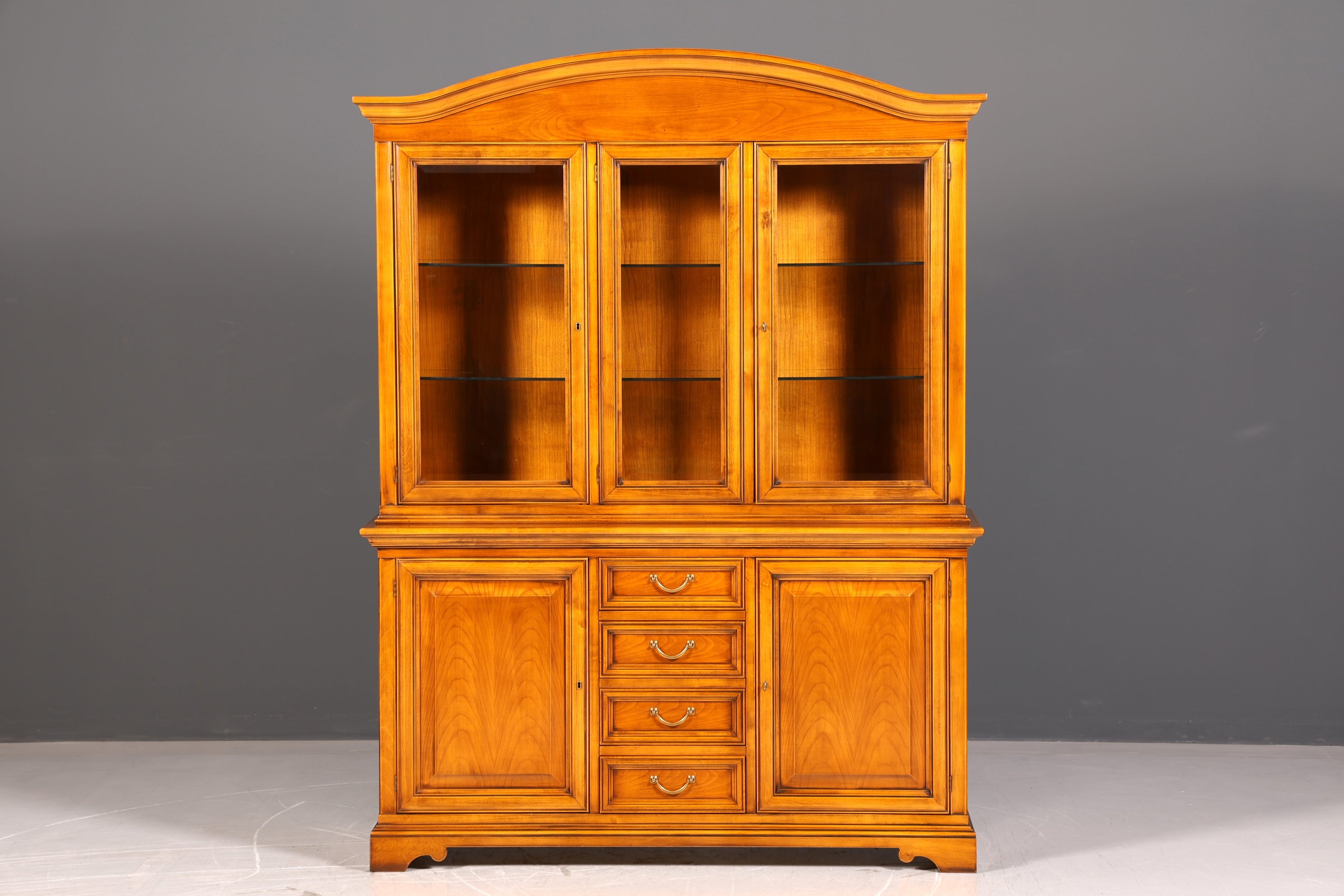 Gorgeous Original Selva Display Cabinet Cherry Wood Buffet Library Antique Style Cabinet Crockery Cabinet Italian Furniture