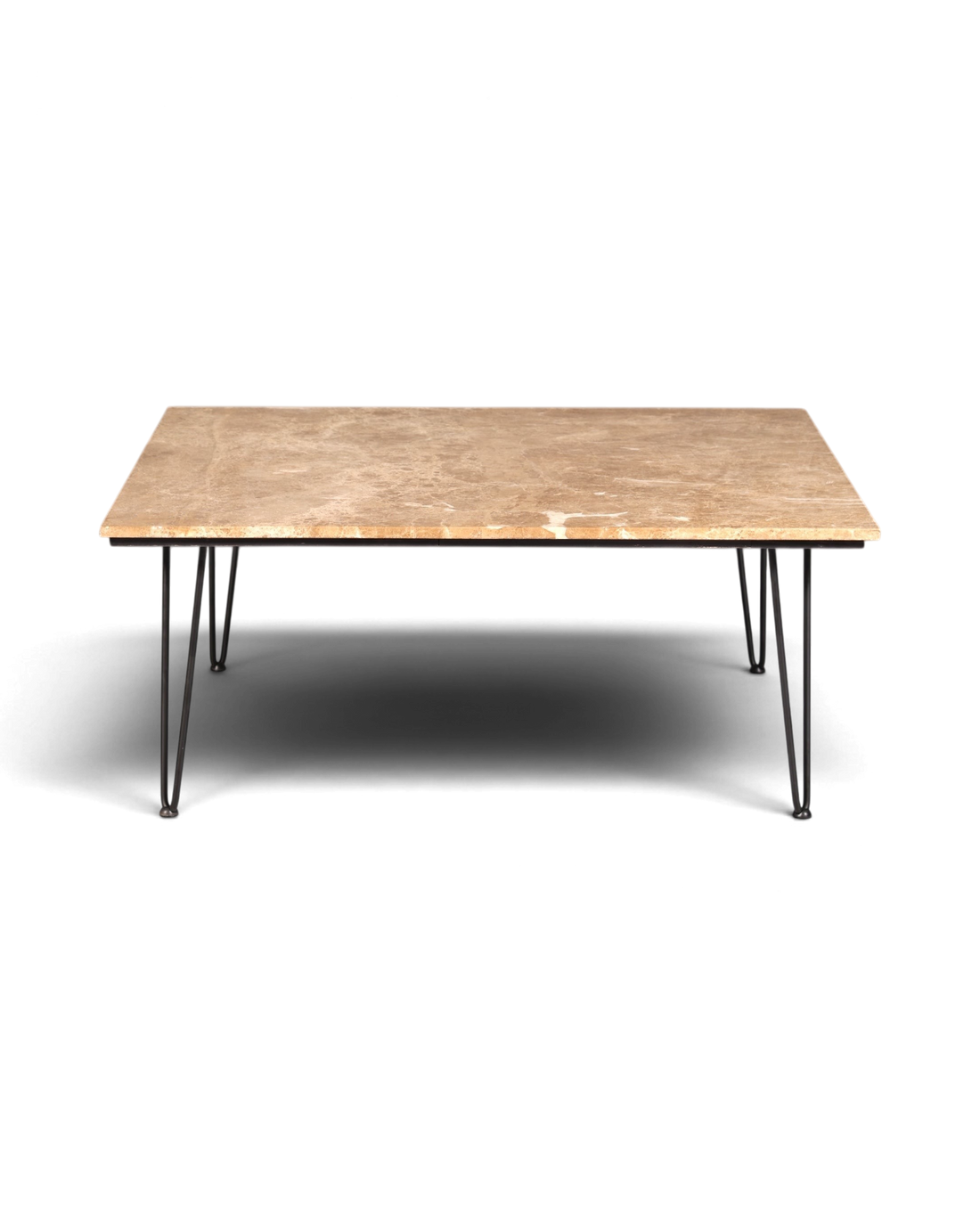 Wunderschöner XXL Couchtisch mit Marmorplatte Tisch mit Hairpin Legs Ablagetisch