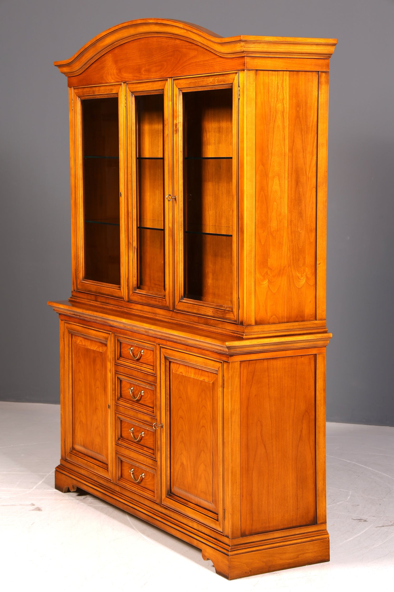 Gorgeous Original Selva Display Cabinet Cherry Wood Buffet Library Antique Style Cabinet Crockery Cabinet Italian Furniture