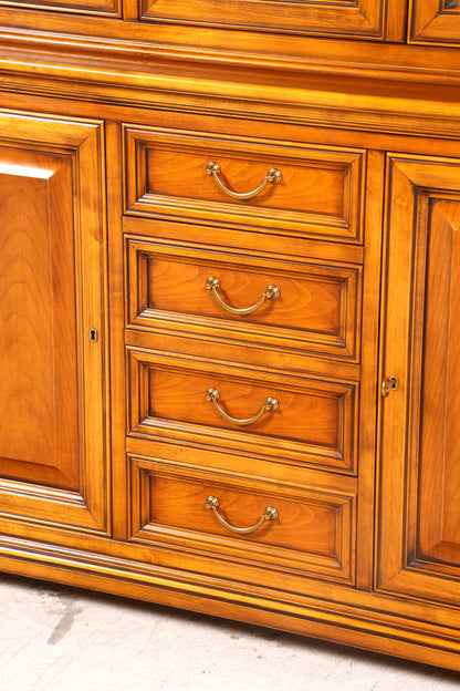 Gorgeous Original Selva Display Cabinet Cherry Wood Buffet Library Antique Style Cabinet Crockery Cabinet Italian Furniture